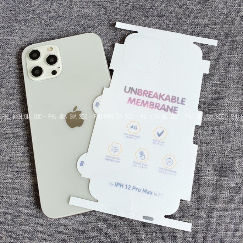 [iPhone 12] Miếng Dán PPF Nhám Full Viền Mặt Sau Iphone - Chống Bám Vân Tay Dành Cho iPhone 12/12Mini/12Pro/12ProMax