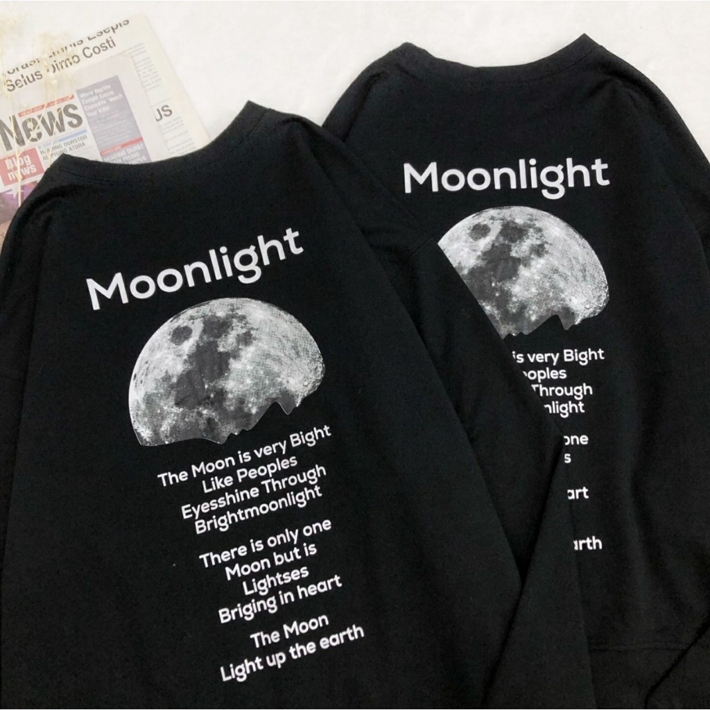 Áo Sweater Tay Dài MOONLIGHT Form Rộng Ulzzang Unisex (Ảnh Thật)