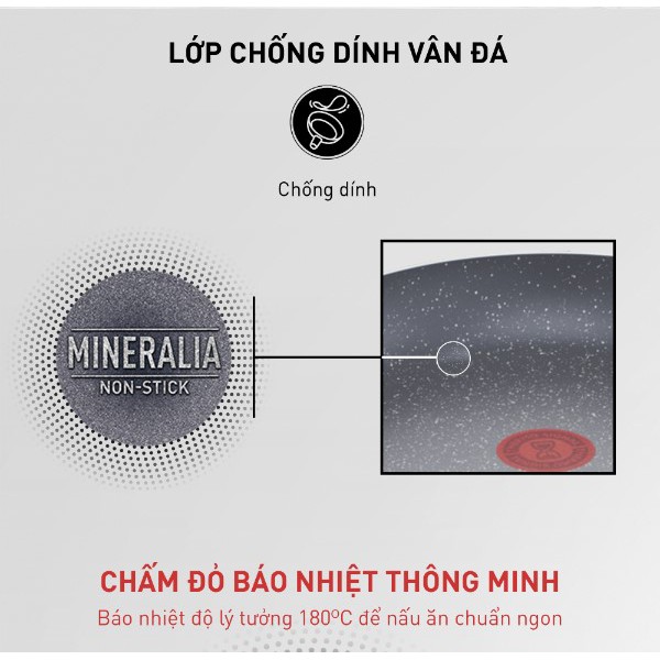 [Mã LIFEHL25 giảm 10% đơn 350K] Combo Chảo vân đá Tefal Natura Chảo chiên 24cm &amp; Chảo chiên sâu lòng 28cm