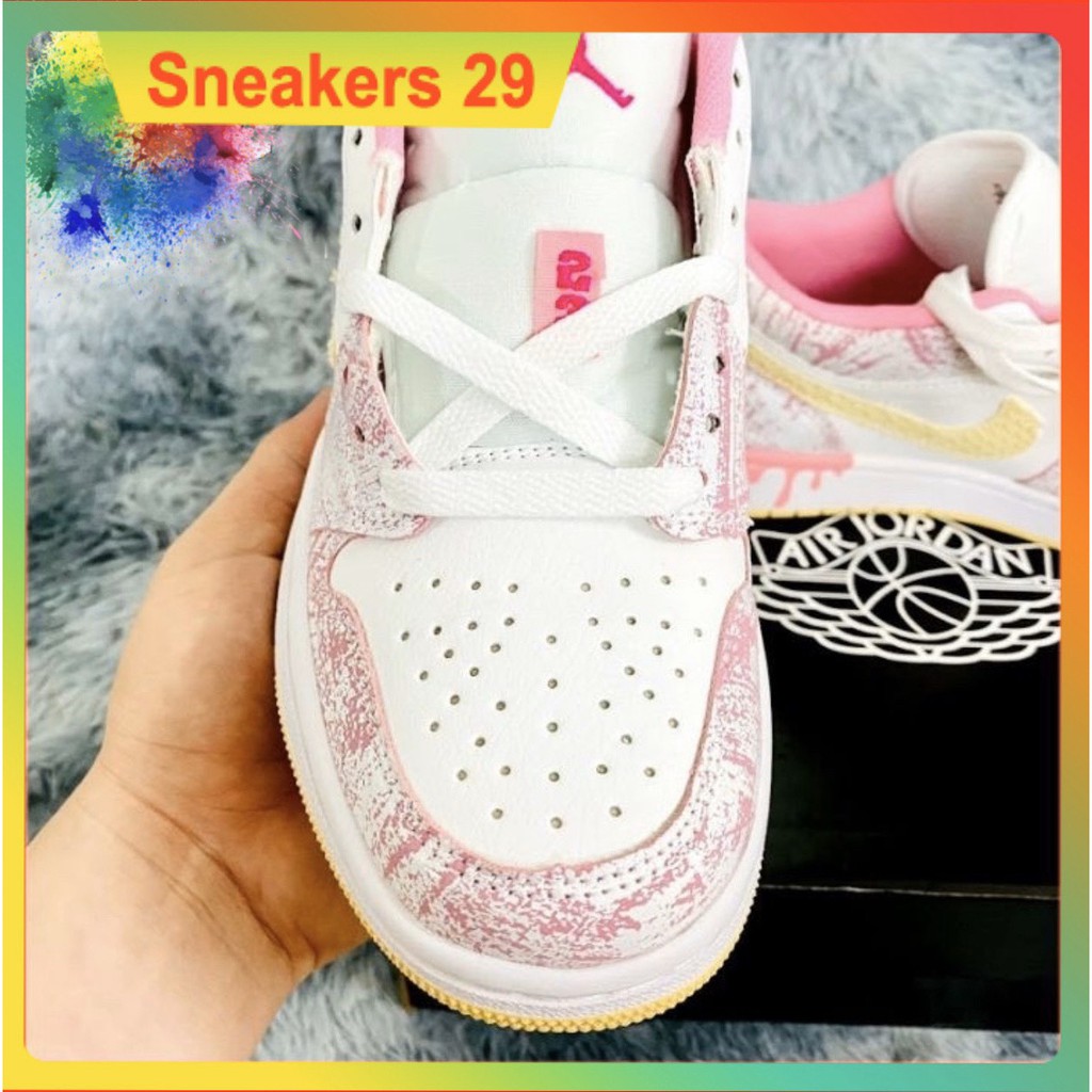 Siêu hot giày Sneaker JD1 Trắng Hồng [HỖ TRỢ ĐỔI TRẢ] Mẫu Mới Nhất, Cá Tính - Trẻ Trung