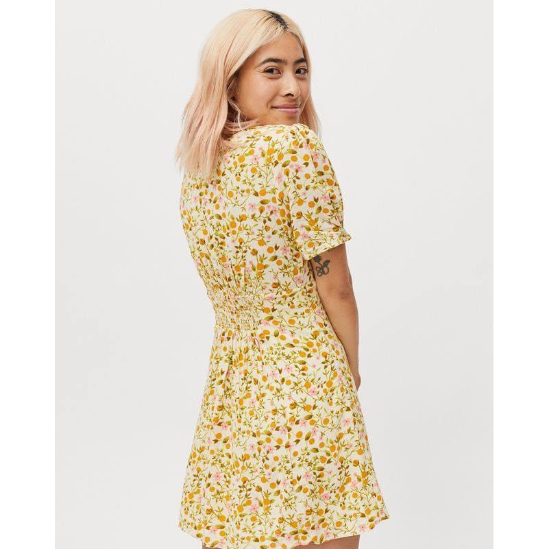 Đầm Urban Xoắn Ngực Bo Lưng Hoa Nhí Vàng - LILAC