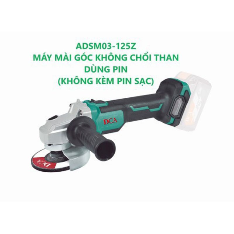 Thân máy mài góc pin 20V (Ko than) đĩa 1.2tấc DCA ADSM03-125Z (Ko pin sạc)
