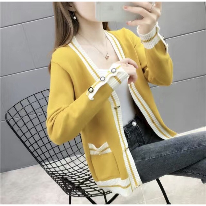 Áo Cardigan Len - Thời Trang Nữ Thu Đông