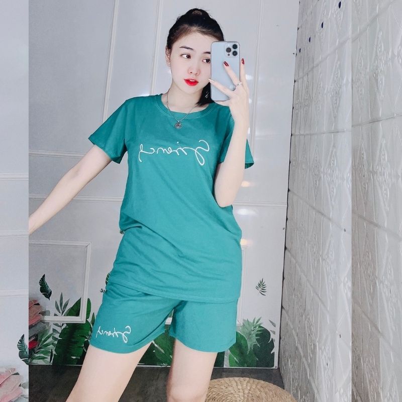 Đồ bộ nữ mặc nhà dễ thương quần đùi mùa hè Đồ bộ thể thao nữ đồ ngủ Bigsize trung niên cao cấp thun cotton BD03
