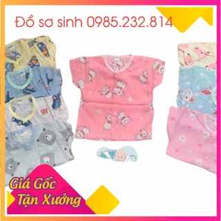 Áó cộc vải lanh cúc giữa cho bé trai gái