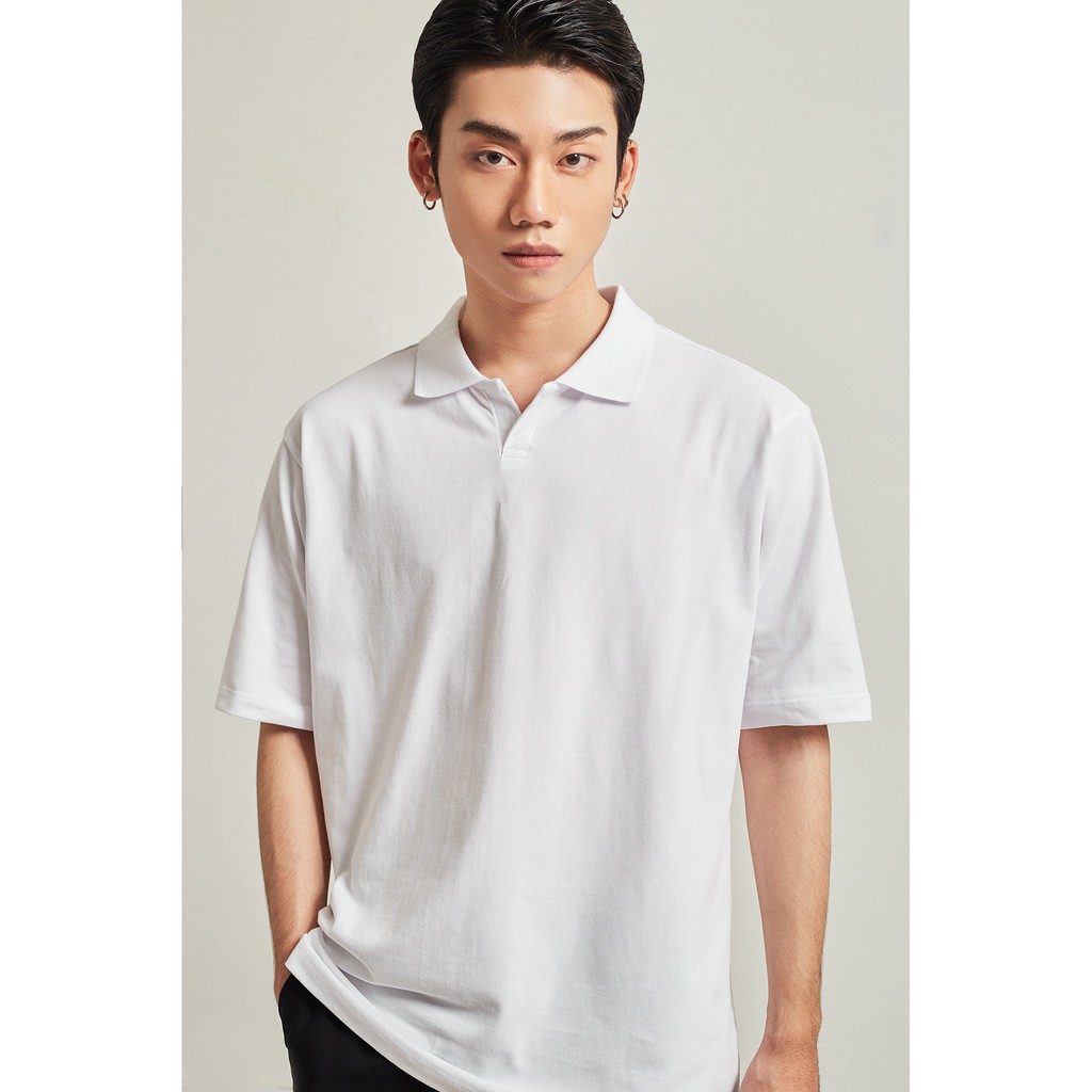 Áo thun ngắn tay có cổ polo nam HIGHWAY MENSWEAR Ruben Polo - trắng