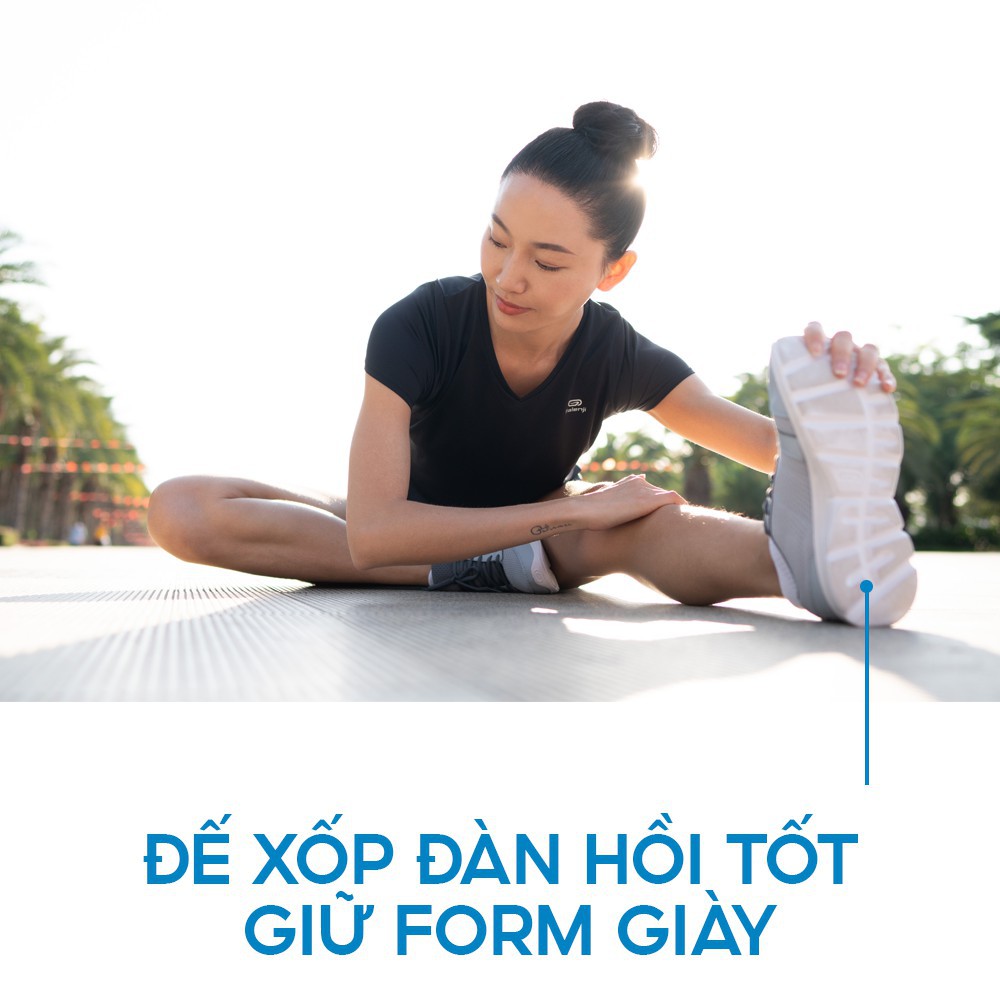 Giày Chạy Bộ Thể Thao Nữ KALENJI Run One Siêu Nhẹ - Xám