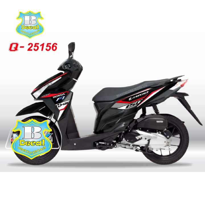 ( Quí khách vui lòng mang ra tiệm cho thợ dán ) Tem vario 2017 25156 đỏ đen