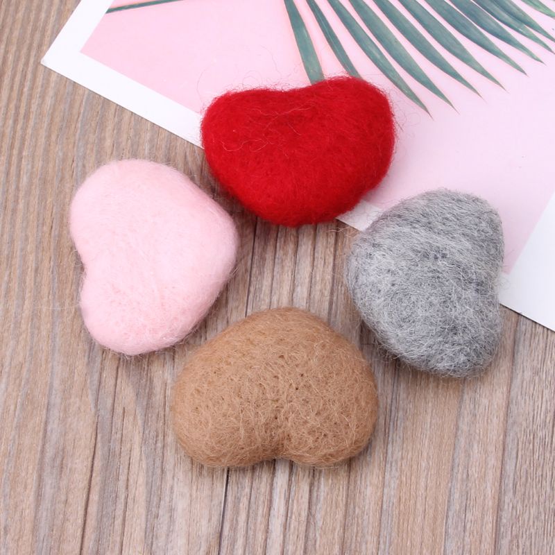 Trái Tim Bằng Len Nỉ 5cm Làm Đồ Chơi Chụp Ảnh Cho Bé