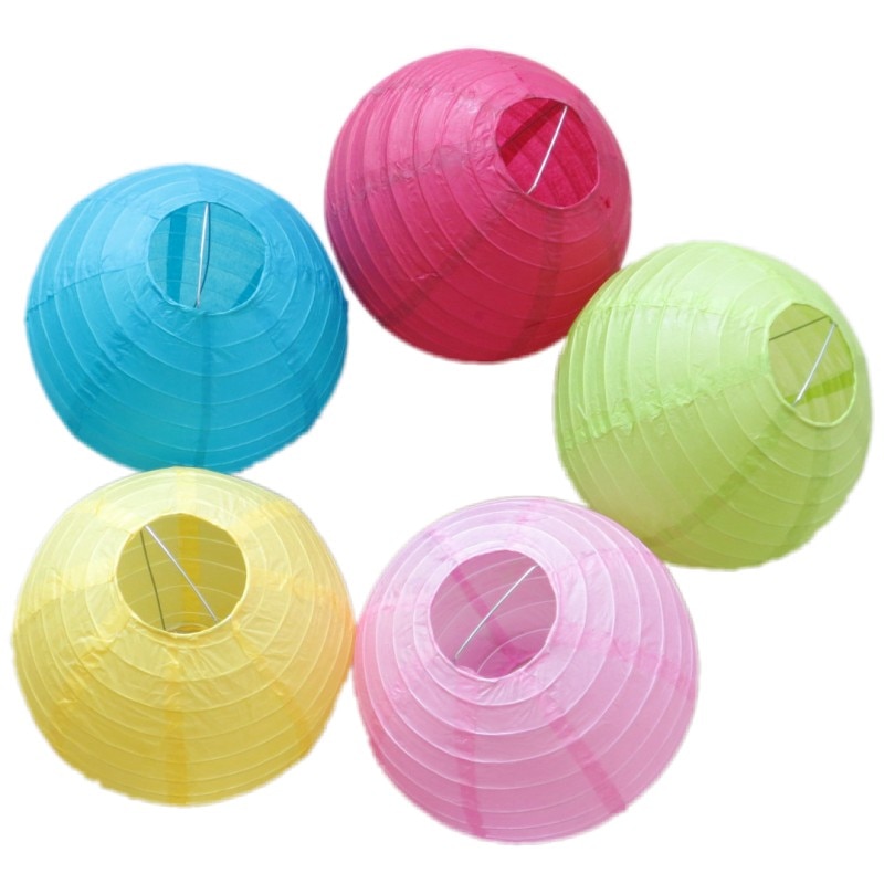 1 Đèn Lồng Giấy Nhiều Màu 6inch 15cm Trang Trí Tiệc