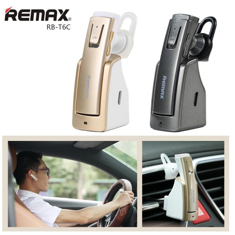 Tai Nghe Bluetooth Remax RB-T6C kèm đế sạc trên xe ô tô - Cao cấp chính hãng giá rẻ