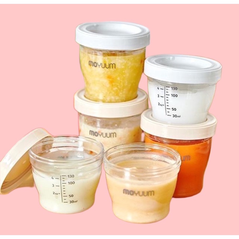 [combo 3 cốc trữ] Cốc trữ thức ăn dặm Moyuum/ muỗng moyuum Hàn quốc size 130ml, 180ml, 240ml