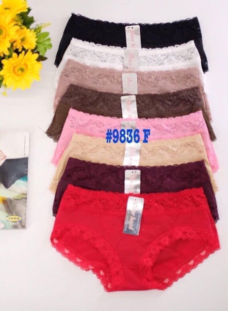 Quần lót Thái Lan SisterHood 9836 - chất thun lạnh mát lịm, phối ren siêu xinh - Freesize từ 48-58kg nhé 😍😍😍