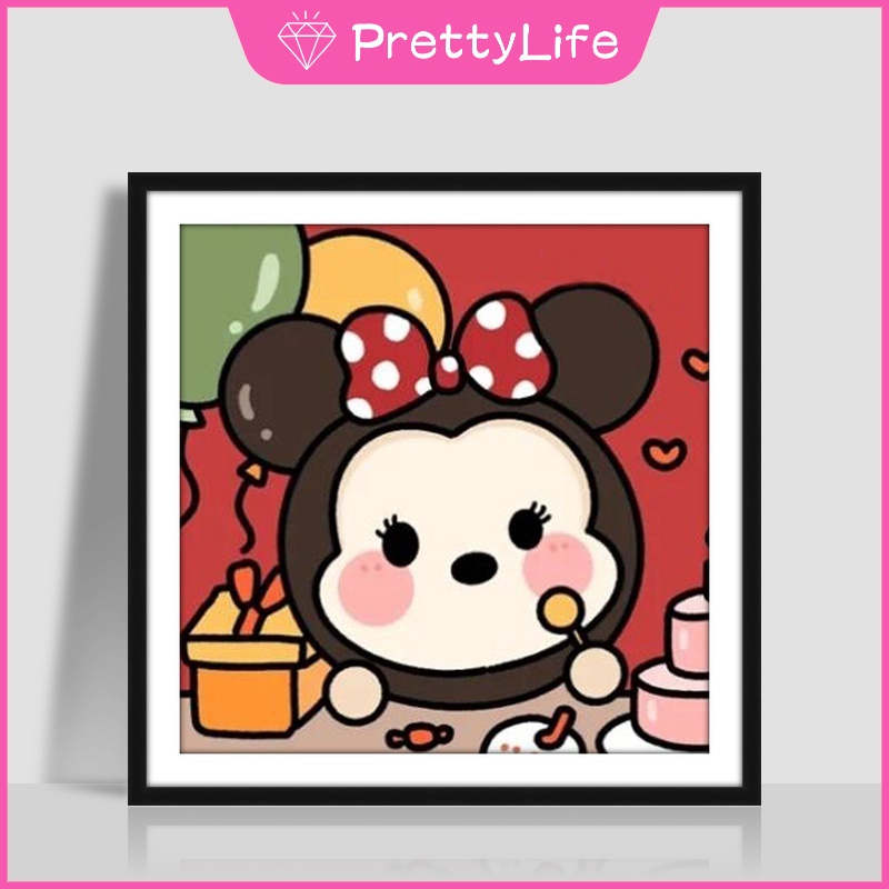 Bộ Tranh Đính Đá 5D Họa Tiết Hoạt Hình Disney Độc Đáo Kích Thước 30x30cm Dùng Trang Trí Nhà Cửa