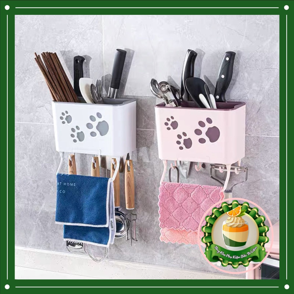 Ống đũa treo tường đựng đũa dán tường nhựa chắc chắn, giỏ đựng muỗng đũa dụng cụ nhà bếp tiện lợi - Family Care