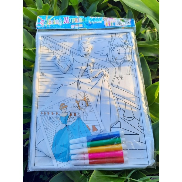 Tranh tô màu bút lông 3D khổ A4 mẫu dễ thương cho bé