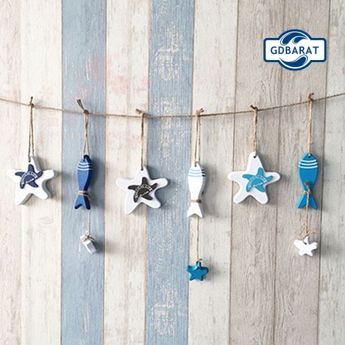 Phụ Kiện Treo Trang Trí Bằng Gỗ Hình Sao Biển / Cá Xinh Xắn