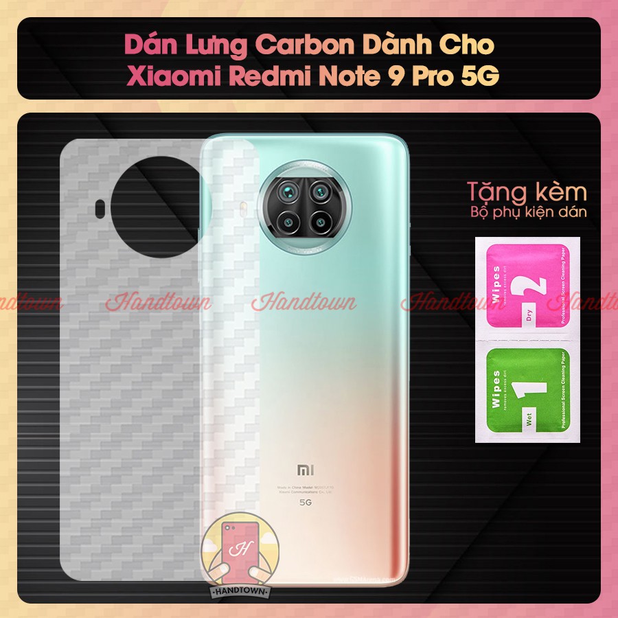 Miếng Dán Lưng Cacbon Xiaomi Redmi Note 9 Pro 5G  Redmi Note 10 4G 5G Pro Max Bảo Vệ Mặt Lưng Máy Khỏi Bụi Bẩn