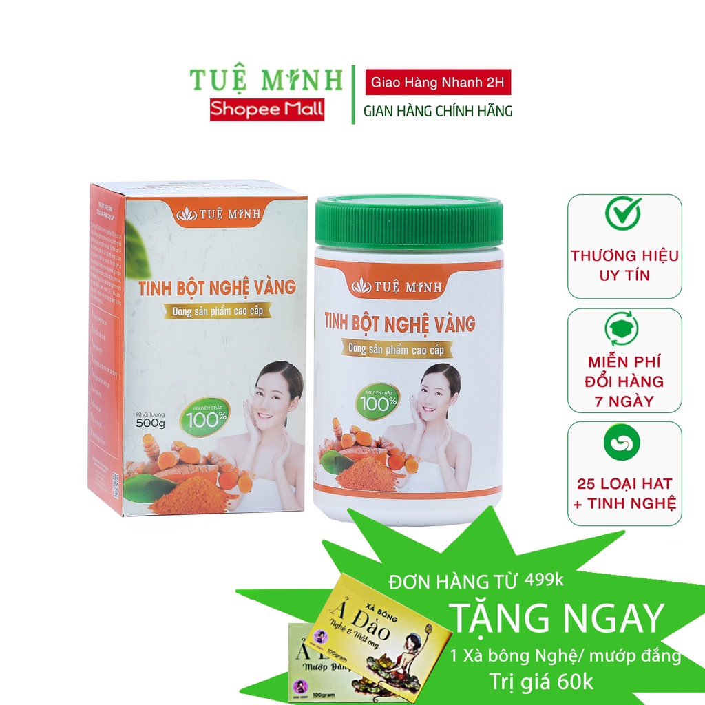 Tinh bột nghệ vàng nguyên chất Tuệ Minh cao cấp 1 hộp 0,5kg