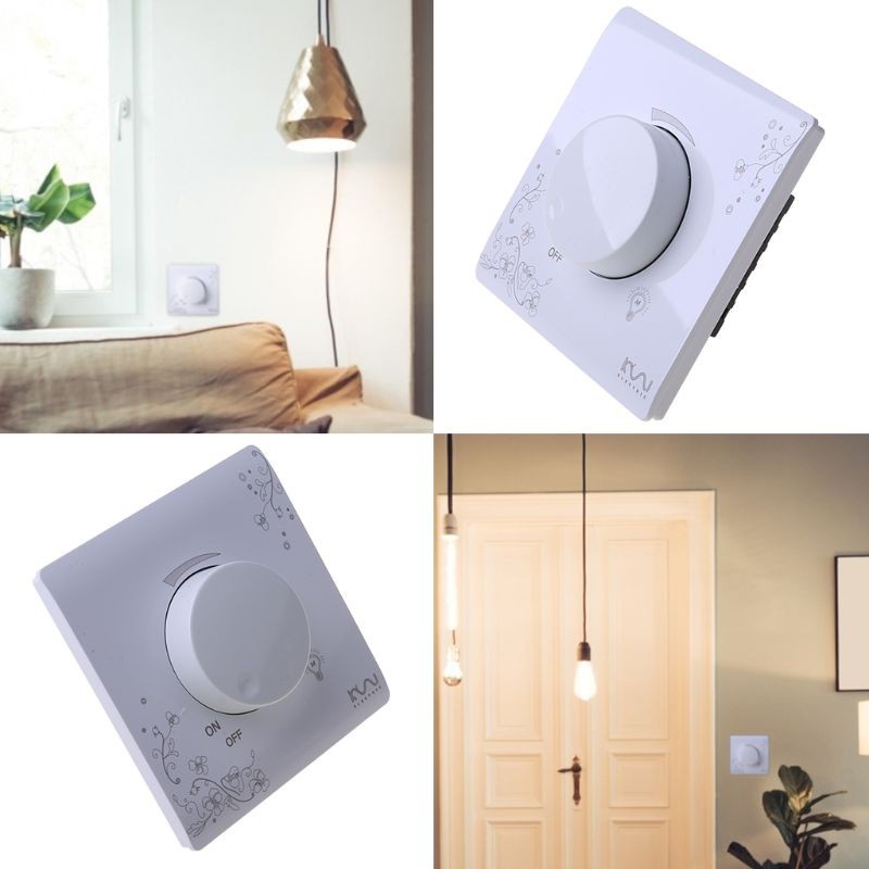 YIN Luxury Wall Dimmer Switch Ivory White Brief Art Weave Light Switch AC 110~250V