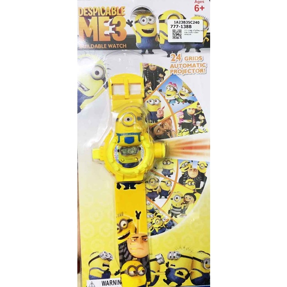 Đồng hồ người nhện, kitty, minion, avenger (chiếu hình 3D)