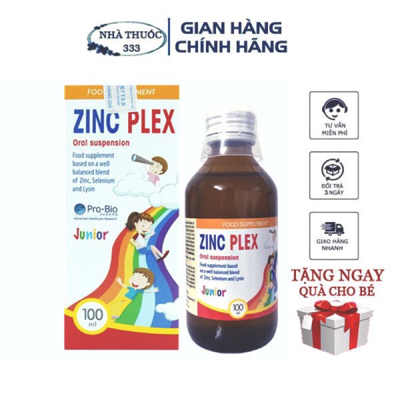 ZinC Plex - Bổ sung kẽm, vitamin tổng hợp cho bé. Hỗ trợ tăng sức đề kháng, kích thích tiêu hóa, ăn ngon miệng