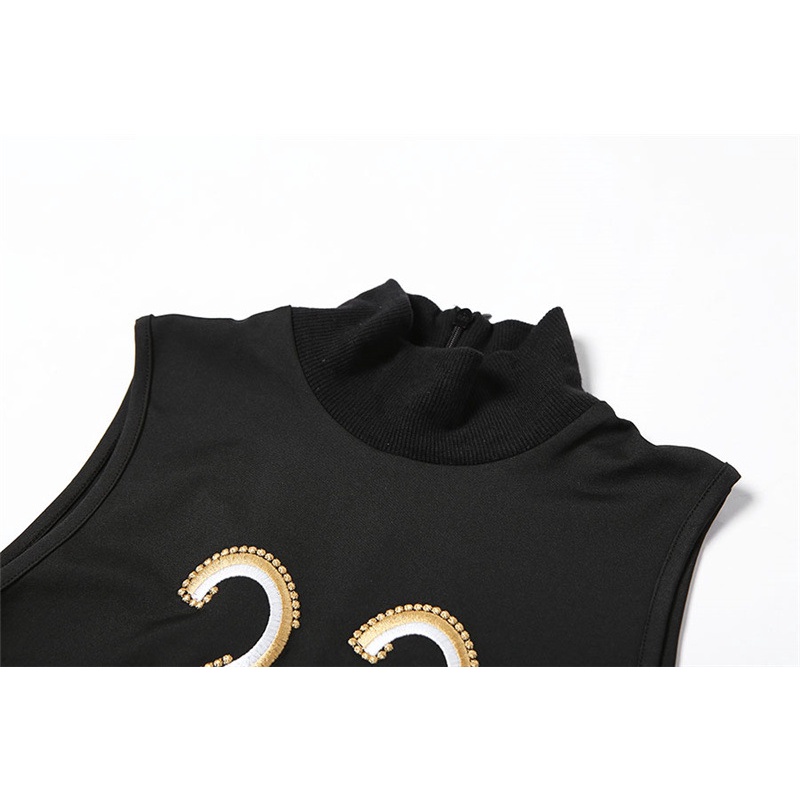 Bộ Áo Liền Quần Sát Nách Cổ Cao In Chữ Thời Trang Cho Nữ