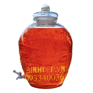 BÌNH NGÂM RƯỢU THUỶ TINH LONG PHỤNG 30L CÓ VÒI