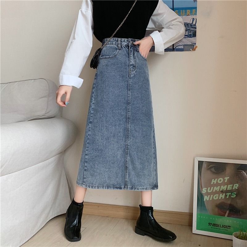 Chân váy jean Lưng Cao Thiết Kế Mới Thời Trang Mùa Hè Dành Cho Nữ 2022