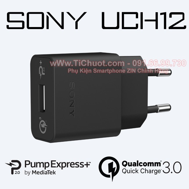 [ZIN Chính Hãng] Củ Sạc Nhanh Sony UCH12 ZIN (có Pump Express 2.0 &amp; QC 3.0)