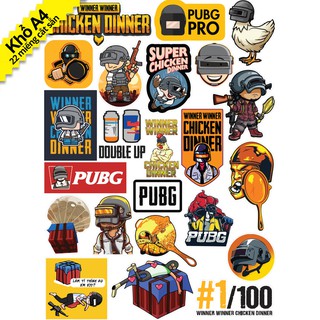 Bộ 22 Hình Dán Sticker PUBG Player Unknown Battleground - Hình Dán PUBG Trang Trí Mũ Bảo Hiểm Điện Thoại