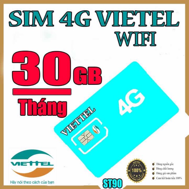 Sim 4G Viettel siêu tốc ST90 có 30gb/tháng