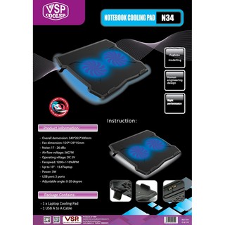 Đế tản nhiệt cho laptop Notebook cooler pad N34 LED