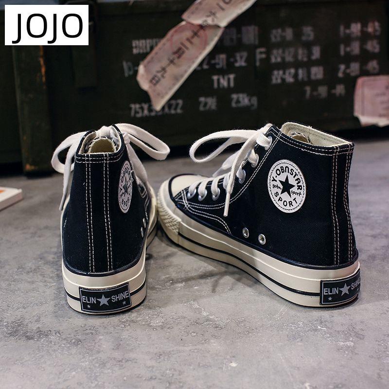 Giày Vải Canvas Cổ Cao Phong Cách Harajuku Hàn Quốc Mới Cho Nữ