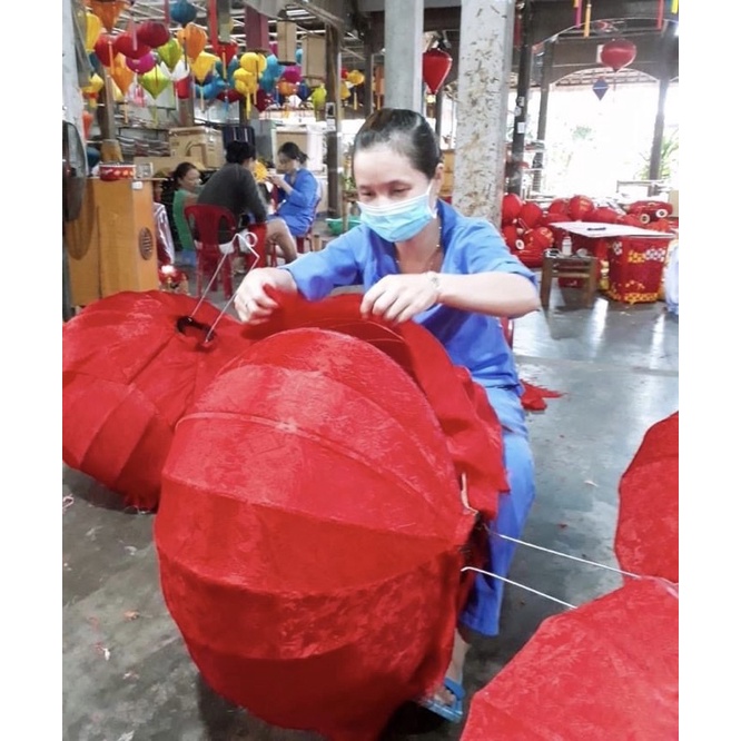 Đèn lồng hội an lụa size lớn trang trí nhà cửa treo tết