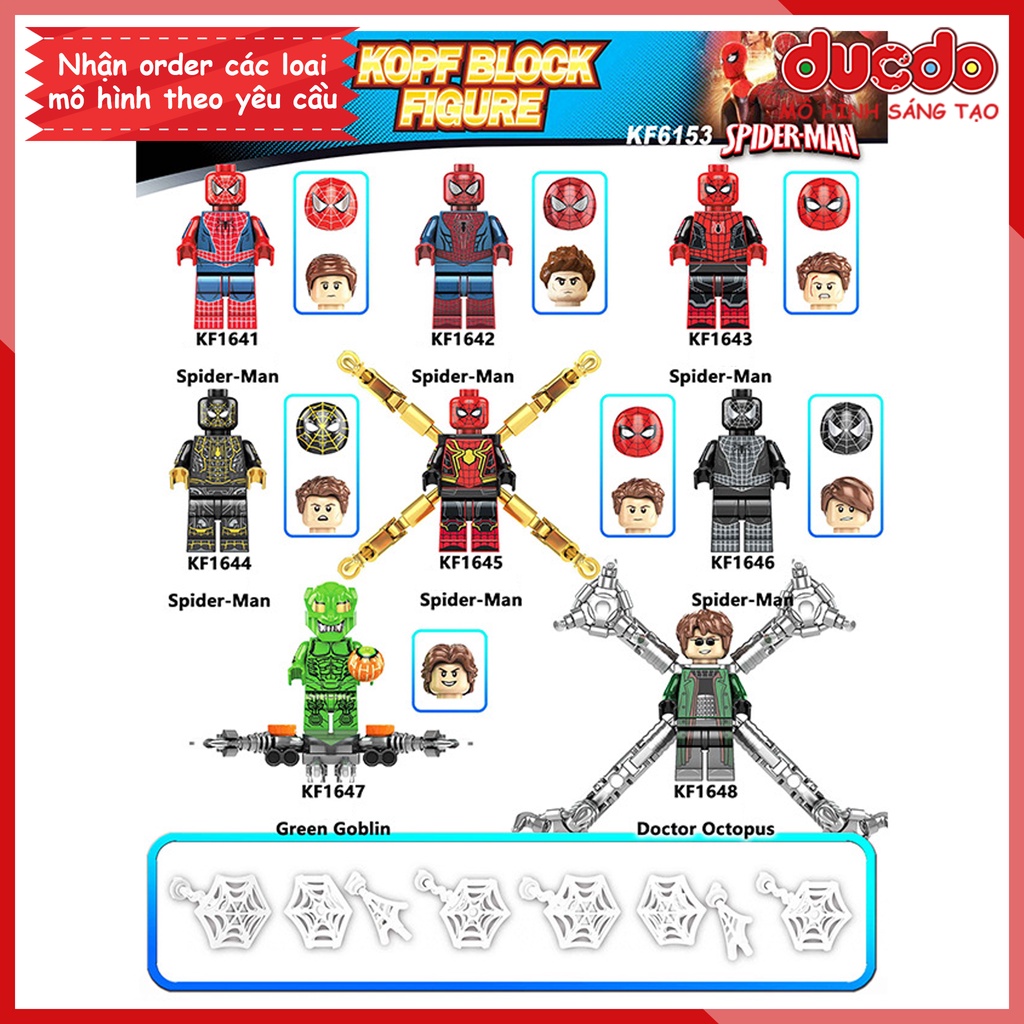Minifigures nhân vật Spider Man Green Goblin - Đồ chơi Lắp ghép Xếp hình Mini Iron Man Mô hình Koruit KF6153
