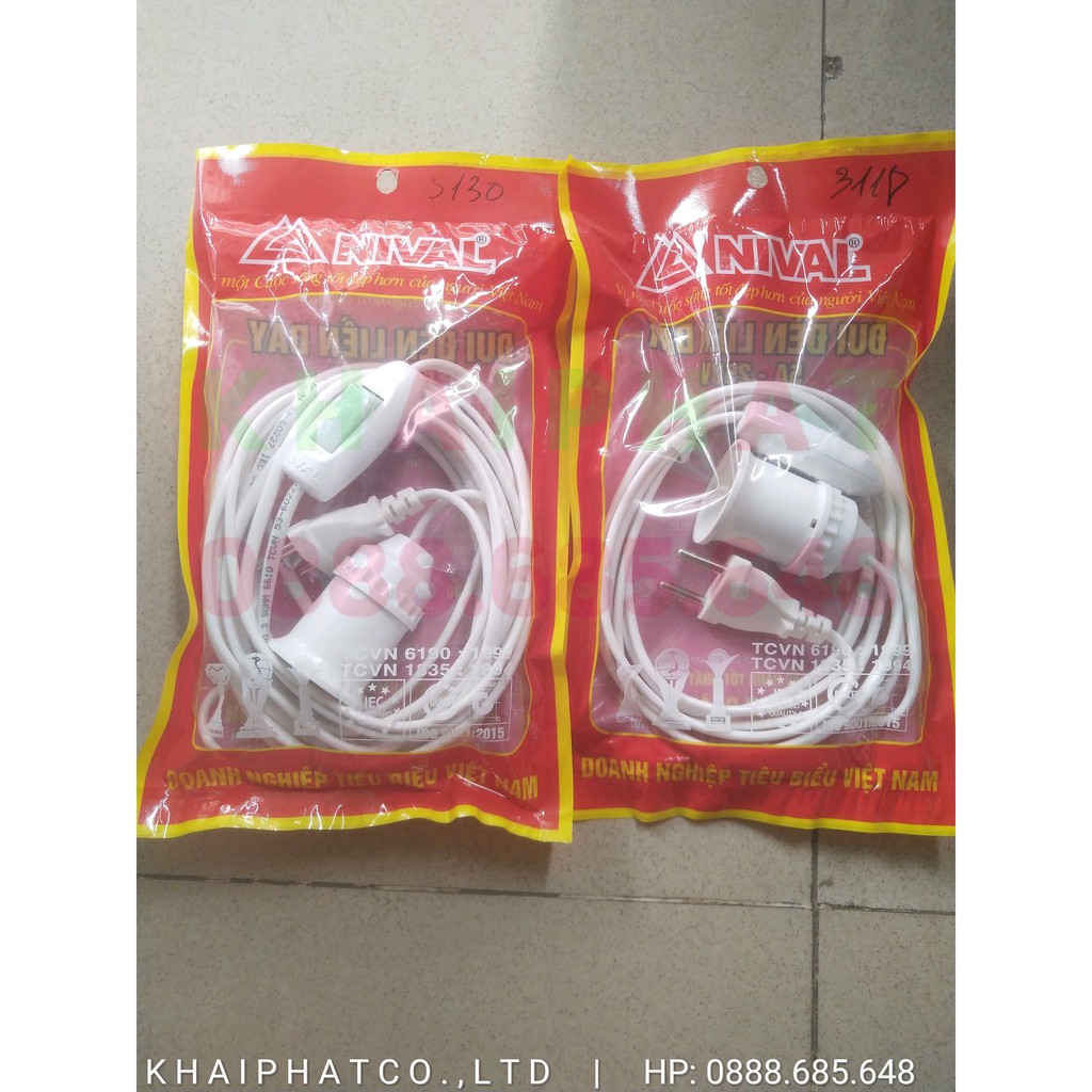NIVAL- ĐUI ĐÈN LIỀN DÂY 5A - 250V- KHẢI PHÁT ELECTRIC