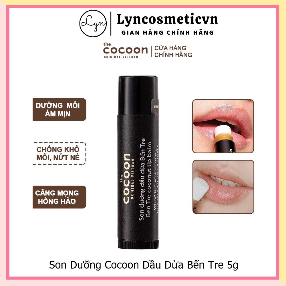 Son Dưỡng Môi Chiết Xuất Dầu Dừa Bến Tre The Cocoon Ben Tre Coconut Lip Balm 5g