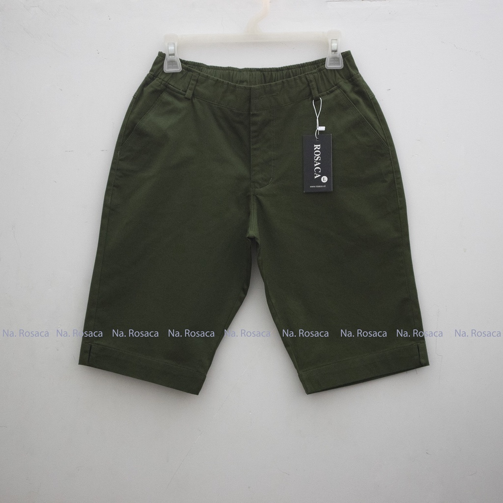 Quần Lửng Nữ Kaki Lưng Thun Dây Kéo, Nút Cài