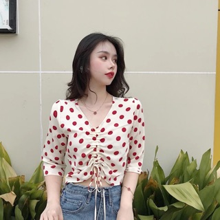 Áo Croptop Chấm Bi