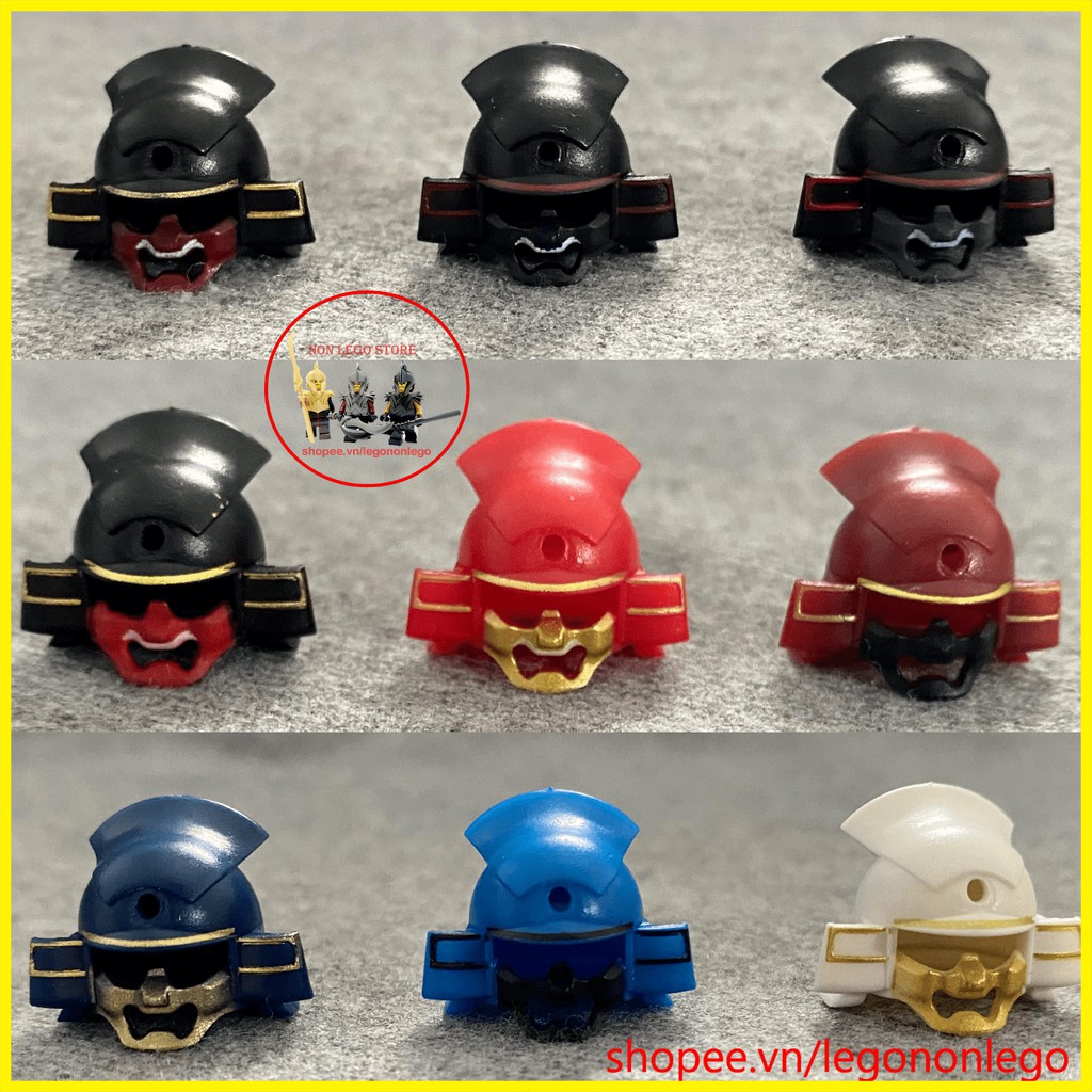 Phụ kiện lego mũ giáp cho minifgures nhân vật chiến binh Samurai trung cổ Nhật Bản nhập lẻ WM