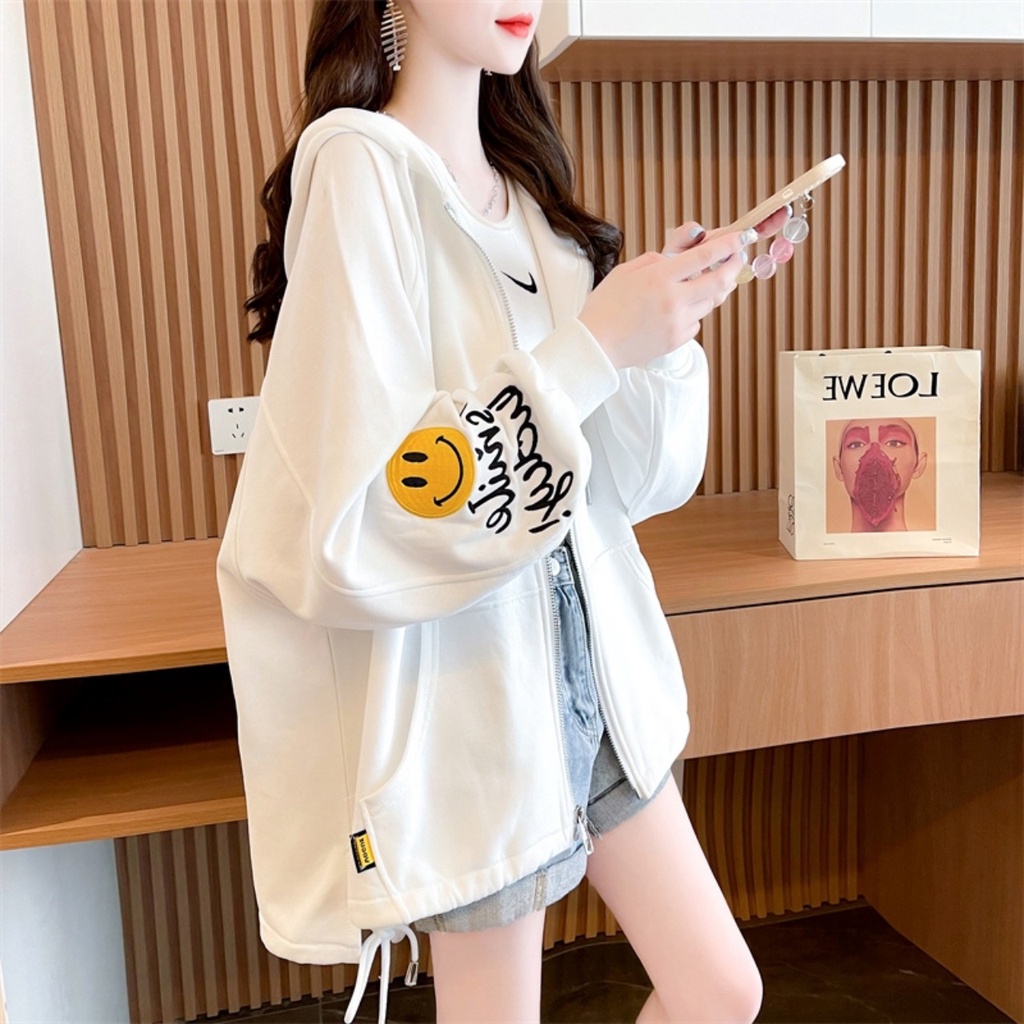 Áo khoác nam nữ,Áo sweater hoodie in mặt cười kiểu dáng trẻ trung from rộng unisex HOT K42