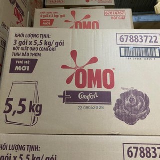Nguyên thùng Bột giặt Omo Comfort tinh dầu thơm 5.5 kg