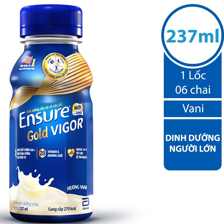 [MIỀN BẮC] [VỈ 6 CHAI] Sữa pha sẵn Ensure Gold 237ml/chai.