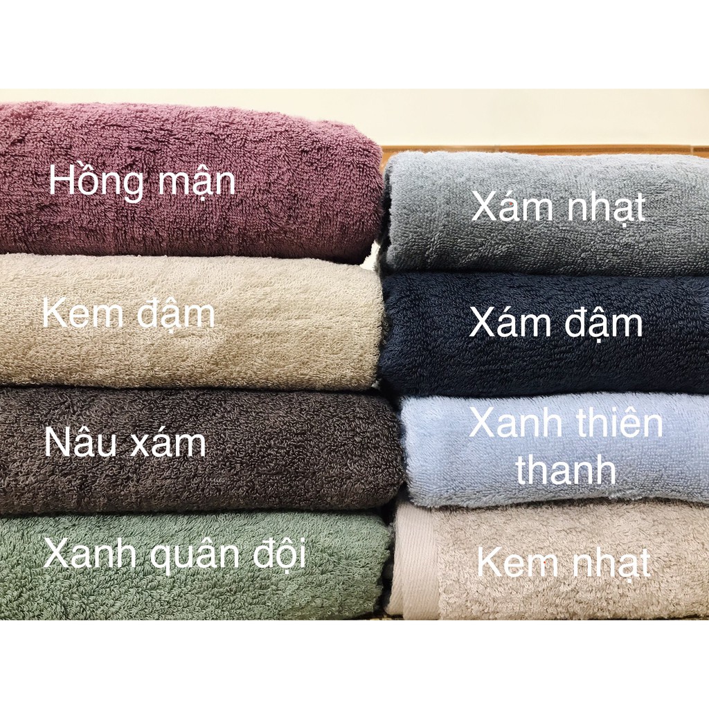 Khăn tắm lớn Cotton xuất khẩu Nhật - Kích Thước 60x120cm 290gr và 240gr và 70x140cm 350gr, siêu mềm, siêu thấm nước