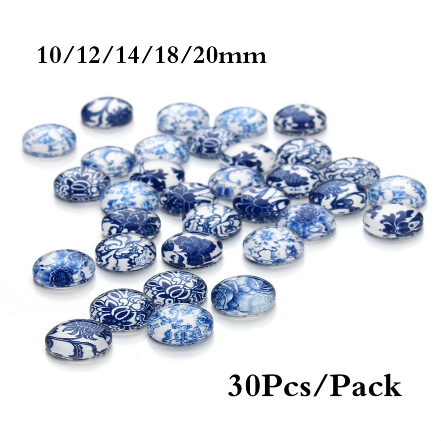 Set 30 Hạt Gốm Làm Đồ Trang Sức 10-20mm