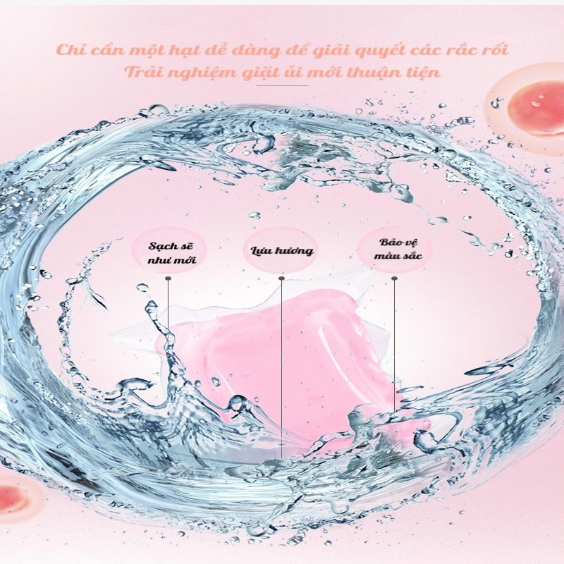 Viên Giặt Quần Áo CozyBin GelBall Hương Đào Nhiệt Đới Gói 20 Viên giặt xả giữ màu quần áo, lưu hương lâu 24h VGD02