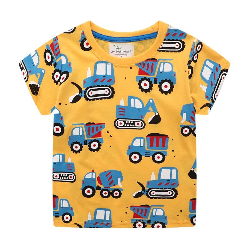 Áo Thun Cotton Tay Ngắn In Hình Xe Hơi Cá Tính Hợp Thời Trang Cho Bé