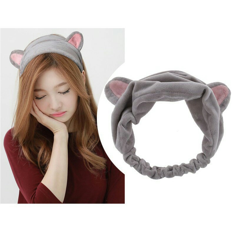 Băng đô rửa mặt tai mèo Băng đô cài tóc turban nữ vải nhung chất đẹp mềm mượt Hàn Quốc 88264