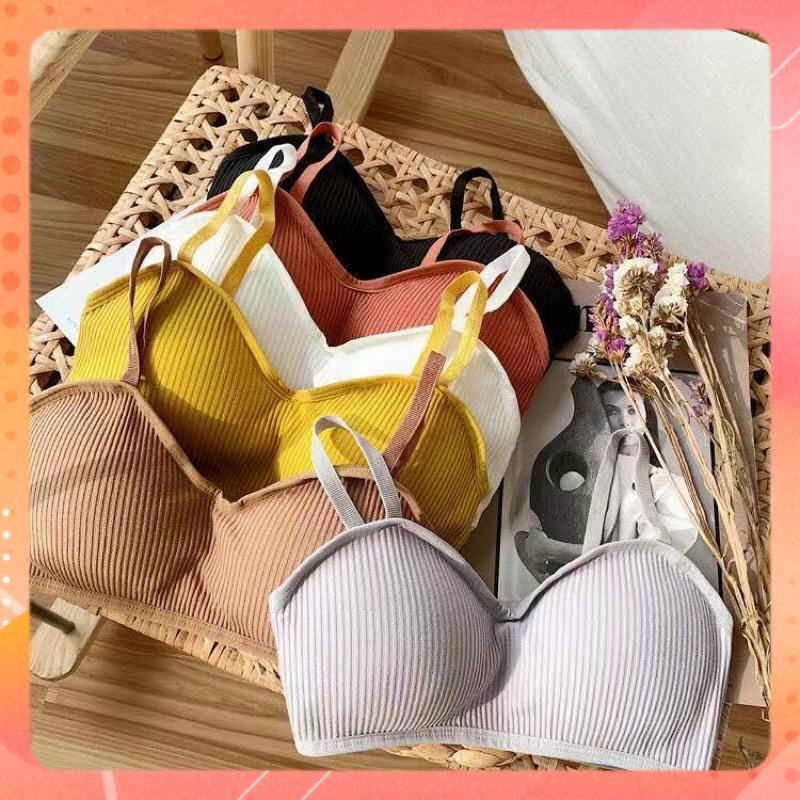 Áo ngực nữ - áo bra cotton tăm 2 dây có đệm 9922 / 20193 | BigBuy360 - bigbuy360.vn